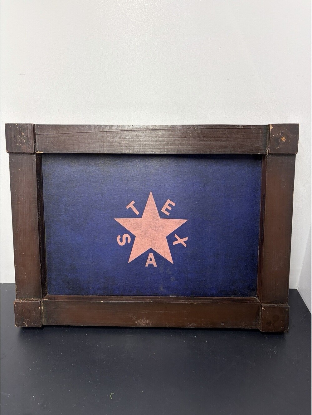 De Zavala Flag - TEXAS - Framed Rustic Style Wooden Sign 17”x23”